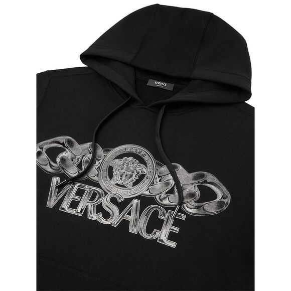 Versace Mens Medusa On Chain Hoodie Large Black - NWT $1350 - Picture 6 of 7